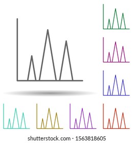 Column chart line multi color icon. Simple thin line, outline vector of chart and diagram icons for ui and ux, website or mobile application