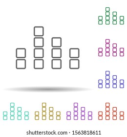 Column chart line multi color icon. Simple thin line, outline vector of chart and diagram icons for ui and ux, website or mobile application