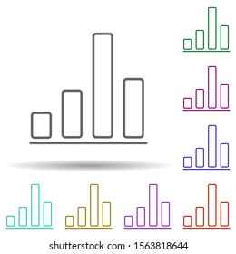 Column chart line multi color icon. Simple thin line, outline vector of chart and diagram icons for ui and ux, website or mobile application