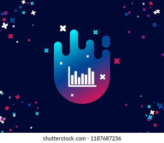 Column chart simple icon. Financial graph sign. Stock exchange symbol. Business investment. Cool banner with icon. Abstract shape with gradient. Vector