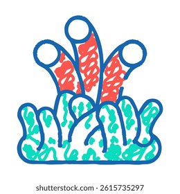 column coral doodle icon sketch vector. column coral sign. isolated symbol illustration