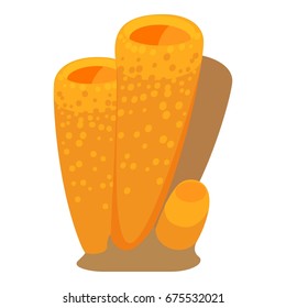 Column coral icon. Cartoon illustration of column coral vector icon for web isolated on white background