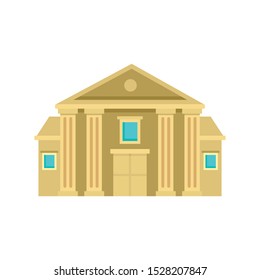 Column courthouse icon. Flat illustration of column courthouse vector icon for web design