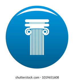 Column with curl icon vector blue circle isolated on white background 