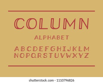 Column cursive font. Vector alphabet letters and numbers. Typeface design. 