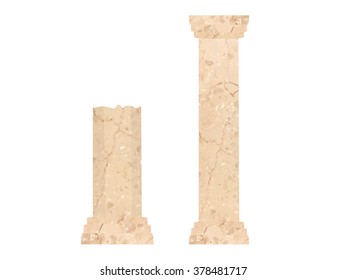 Column. Doric, Roman style. Set of columns. Vector illustration.