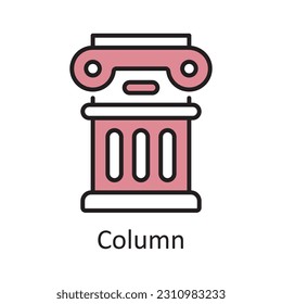 Column Filled Outline Icon Design illustration. Art and Crafts Symbol on White background EPS 10 File