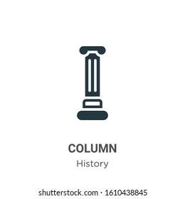 Column glyph icon vector on white background. Flat vector column icon symbol sign from modern history collection for mobile concept and web apps design.