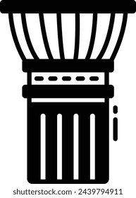 Column glyph and line vector illustration