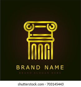 Column golden metallic logo