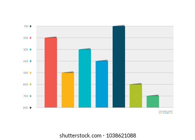 Column graph, chart template for infographics.