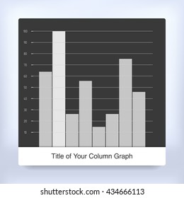 Column graph chart vector template.