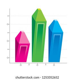 column graph data illustration vector