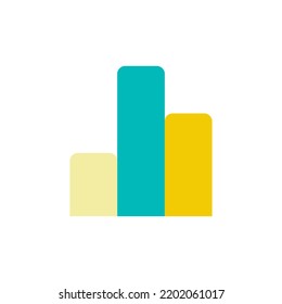 Column graph flat color ui icon. Vertical bar chart. Math lesson. Data visualization. Learn statistics. Simple filled element for mobile app. Colorful solid pictogram. Vector isolated RGB illustration