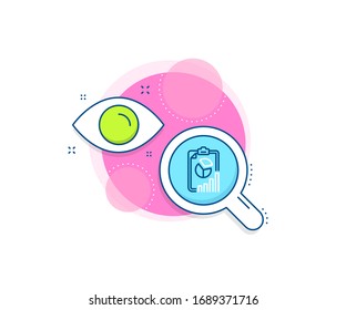 Column graph, pie chart sign. Research complex icon. Report line icon. Market analytics symbol. Analytics or analysis banner. Report sign. Vector