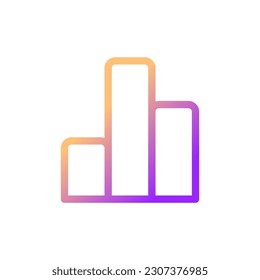 Column graph pixel perfect gradient linear ui icon. Vertical bar chart. Math lesson. Data visualization. Line color user interface symbol. Modern style pictogram. Vector isolated outline illustration