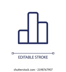 Column graph pixel perfect linear ui icon. Bar chart. Math lesson. Data visualization. GUI, UX design. Outline isolated user interface element for app and web. Editable stroke. Arial font used