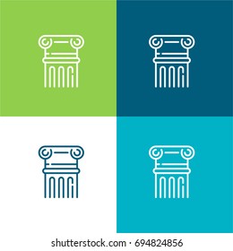 Column green and blue material color minimal icon or logo design