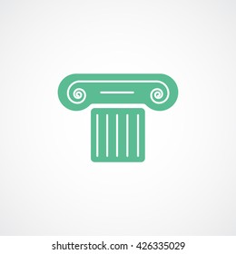 Column Green Flat Icon On White Background
