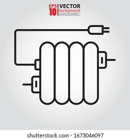 Icono del calentador de columnas. Elemento de equipo de control de temperatura para el concepto móvil y la ilustración de aplicaciones web. Icono de línea delgada para el diseño y desarrollo de sitios web. Ilustración vectorial Eps 10.