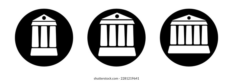Column house vector icon. Greek temple. Roman parthenon. Museum, bank and university building. 