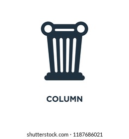 Column icon. Black filled vector illustration. Column symbol on white background. Can be used in web and mobile.