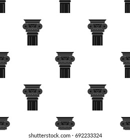 Column icon in black style isolated on white background. Architect symbol stock vector illustration.