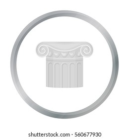 Column icon in cartoon style isolated on white background. Theater symbol stock vector illustration