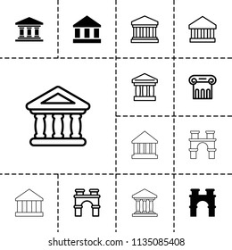 Column icon. collection of 13 column filled and outline icons such as arch, bank. editable column icons for web and mobile.