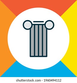Símbolo de línea de color de icono de columna. Elemento de pilar aislado de primera calidad de estilo moderno.