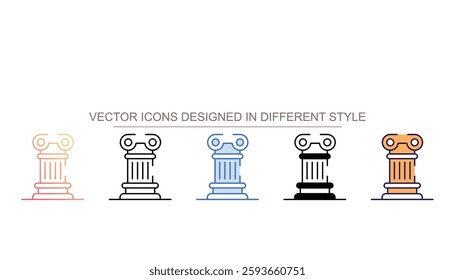 Column icon design with white background stock illustration