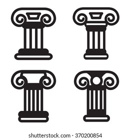 Column icon in four variations. Vector eps 10.