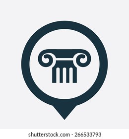 column icon map pin on white background 
