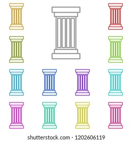 Column icon in multi color. Simple outline vector of education set for UI and UX, website or mobile application