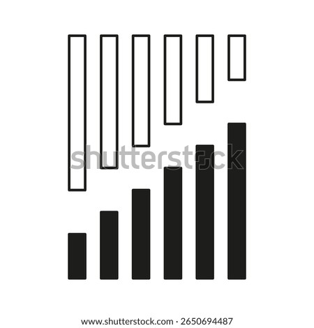 Column icon pattern. Black line design. Vertical stack illustration. Vector height symbol.