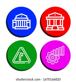 column icon set. Collection of Museum, Parthenon, Curve, Statistics icons