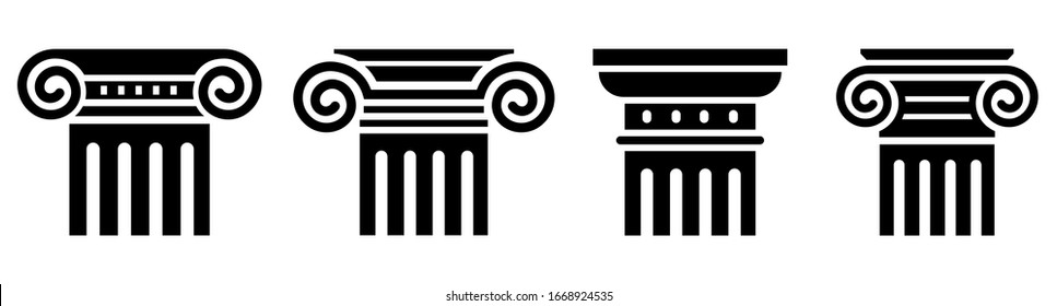 Conjunto de iconos de columna. Columna griega. Vector