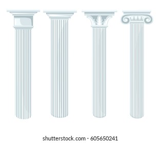 Column icon set for interiors Flat design style vector illustration