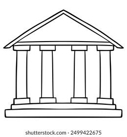 column illustration hand drawn outline isolated vector