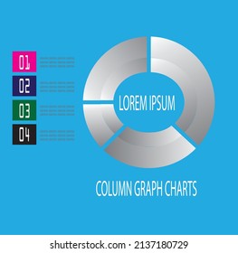 Column infographic chart template for presentation marketing business