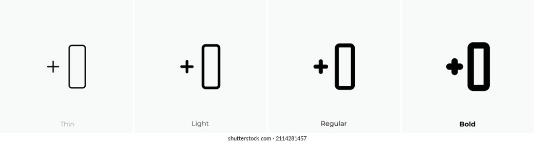 column insert left icon. Thin, Light Regular And Bold style design isolated on white background