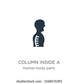 Column inside a male human body in side view icon vector. Trendy flat column inside a male human body in side view icon from human body parts collection isolated on white background. Vector 