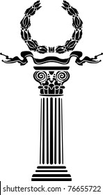 Column with a laurel wreath the concept a victory second variant