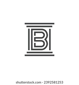 Logo de la columna y letra B o diseño de iconos