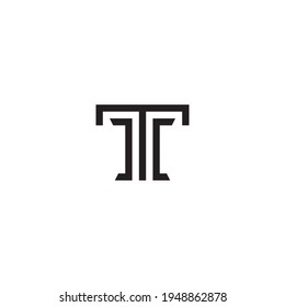 Column and Letter T logo or icon design