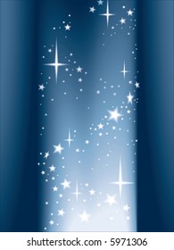 Column of light and shining stars, vector