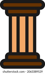 Column Line Filled Vector Icon Design
