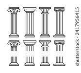 Column line icon isolated on white background
