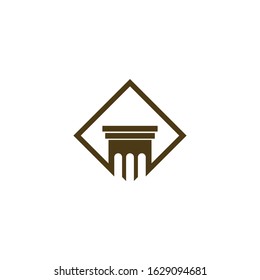 column logo template vector icon design