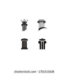 column logo template vector icon design